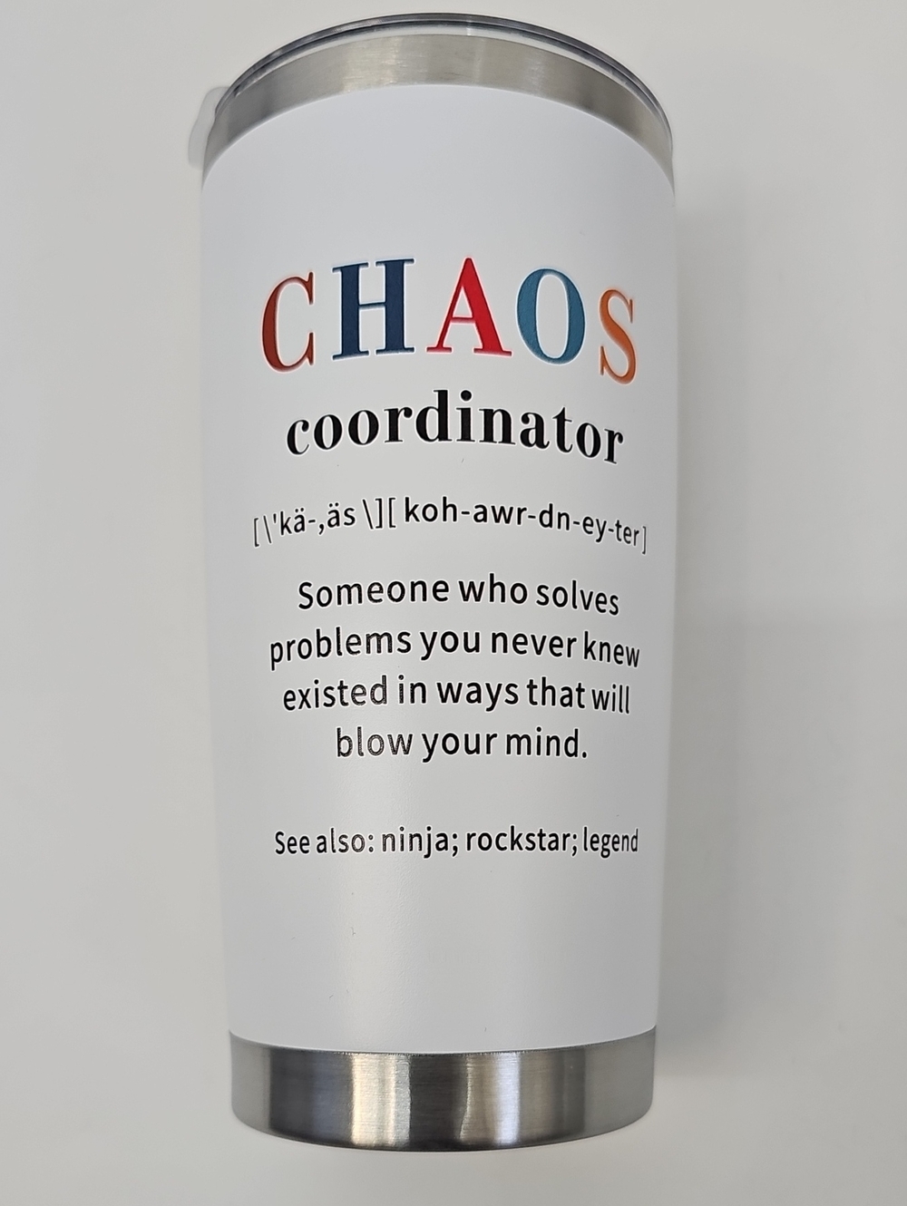 Coordinator Of Chaos Cup Mug with Top - Picture 5 of 5